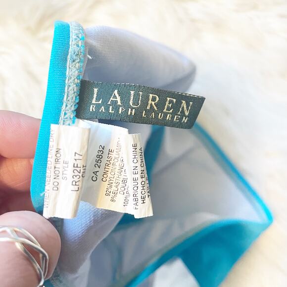 5/$25 Ralph Lauren Teal Blue Bikini Bottom Size 4 - Picture 3 of 5
